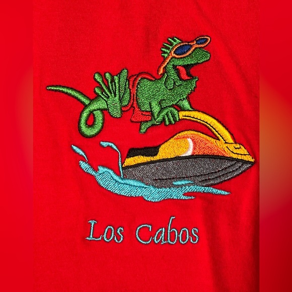 Cabo San Lucas “Los Cabo’s” Embroidered Lizard Kids T-Shirt Size 12 - Picture 3 of 8